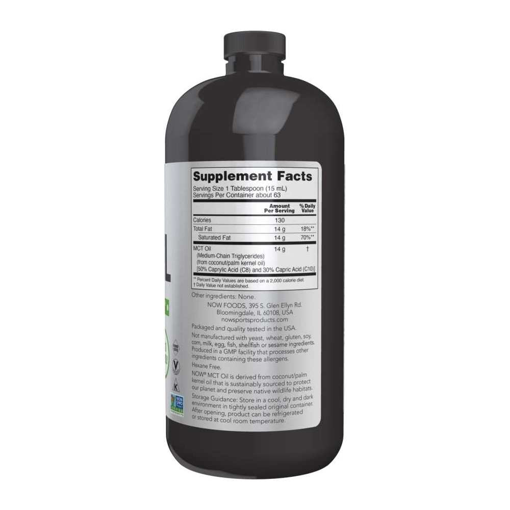 Now Sports Mct Oil Liquid – Medium-Chain Triglycerides – Plastic Bottle – 946ml thumbnail 2