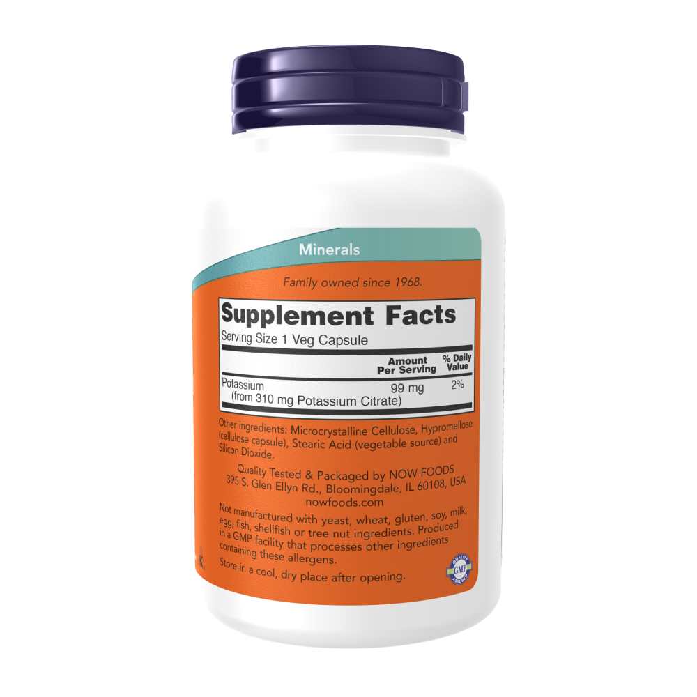 Now Foods Potassium Citrate 99 Mg – Supports Electrolyte Balance – 180 Veg Capsules thumbnail 2
