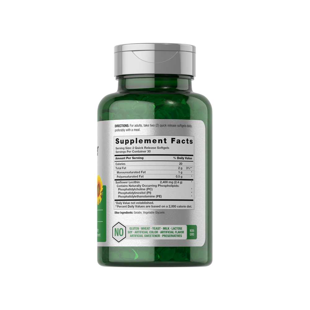 Horbäach Sunflower Lecithin 2400mg per Serving | 60 Softgels thumbnail 2