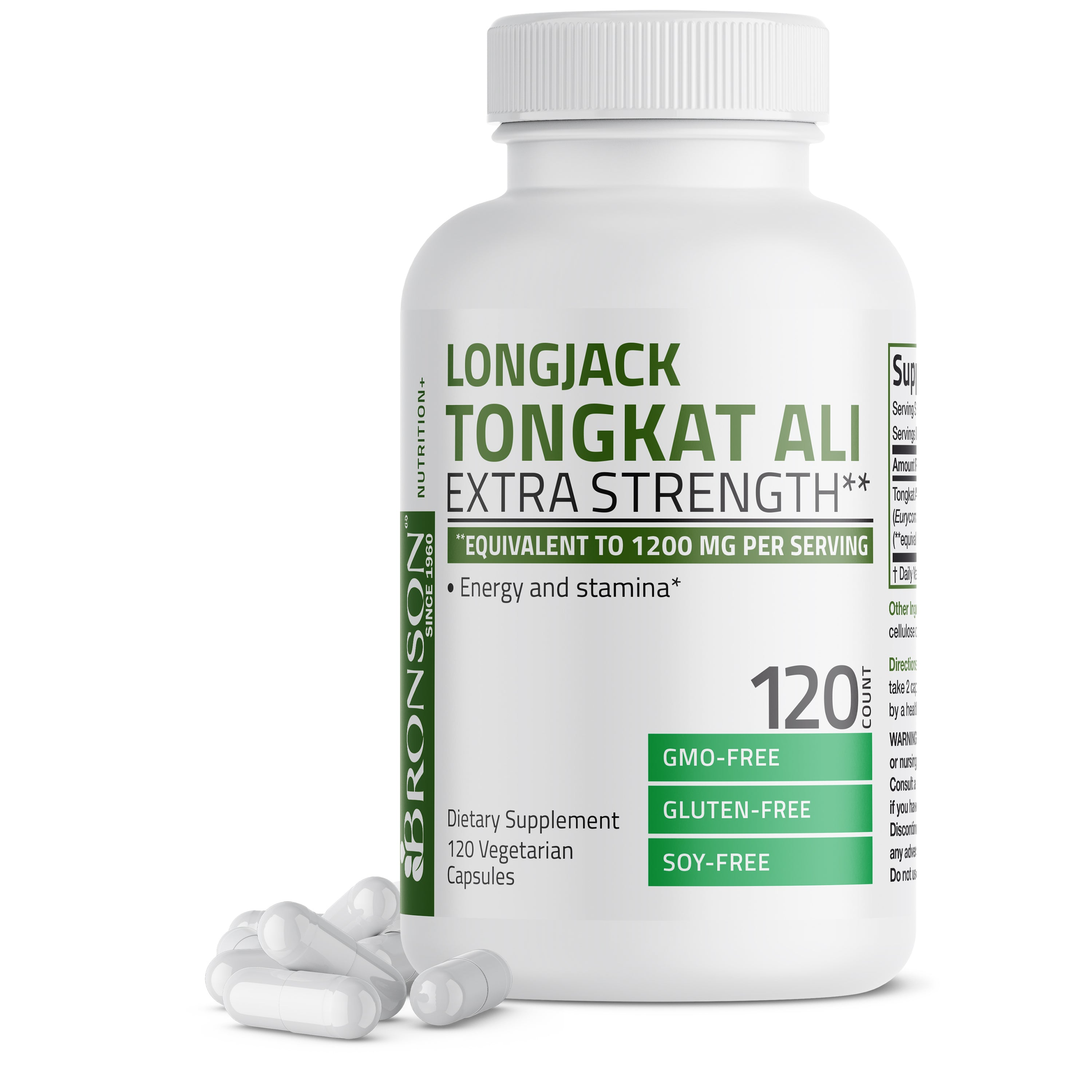 Bronson Vitamins Longjack Tongkat Ali 1200mg 60 Caps thumbnail 2