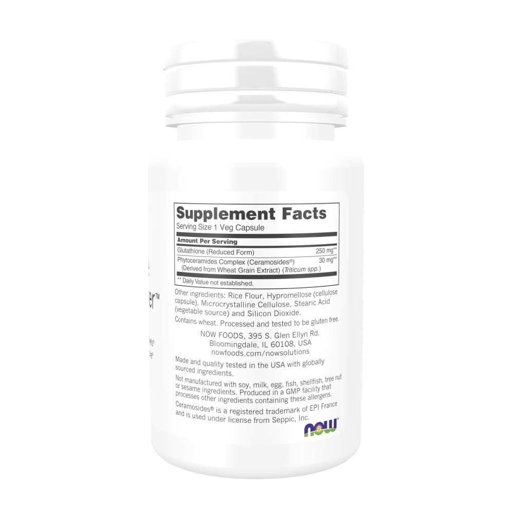 Now Foods Glutathione Skin Brightener™ – Ceramosides® Complex Formula – Skin Tone & Texture Support – 30 Veg Capsule thumbnail 2