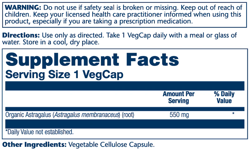 Solaray Astragalus 550mg 100 Caps thumbnail 2