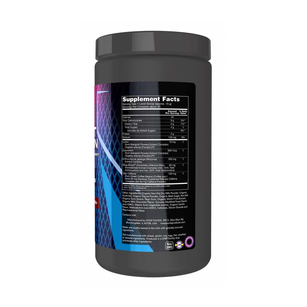 Now Sports E-Sport Reaction – Chocolate Milkshake Flavor – Performance Energy Formula Powder – 454g thumbnail 2