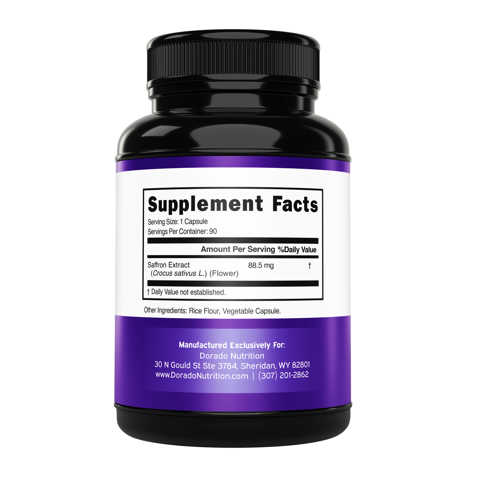 Dorado Nutrition Saffron Flower Extract Supplement 90 Capsules Women & Men thumbnail 2