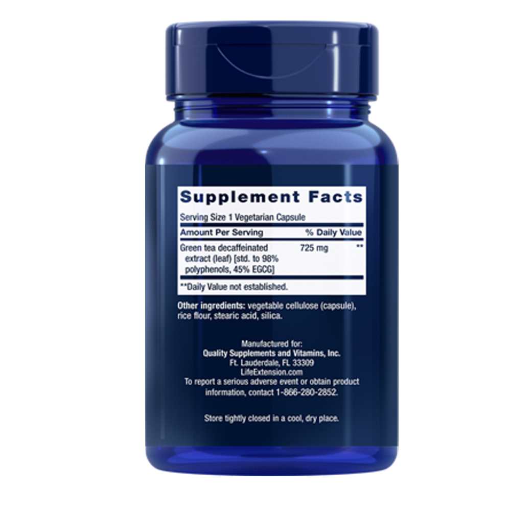 Life Extension Decaffeinated Mega Green Tea Extract – 100 Vegetarian Capsules thumbnail 2