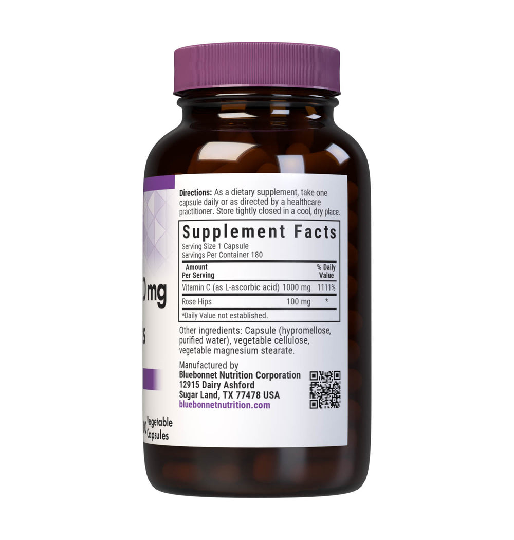 Bluebonnet Nutrition Vitamin C-1000 Mg & Rose Hips 180 Caps thumbnail 2