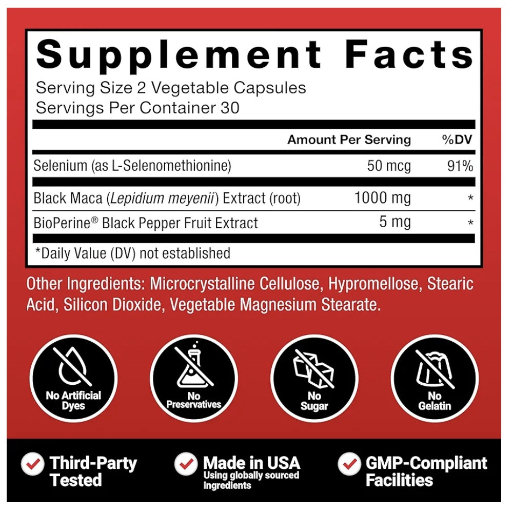 Force Factor Black Maca For Men Natural Maca Negra Extract, Fundamentals Series thumbnail 5