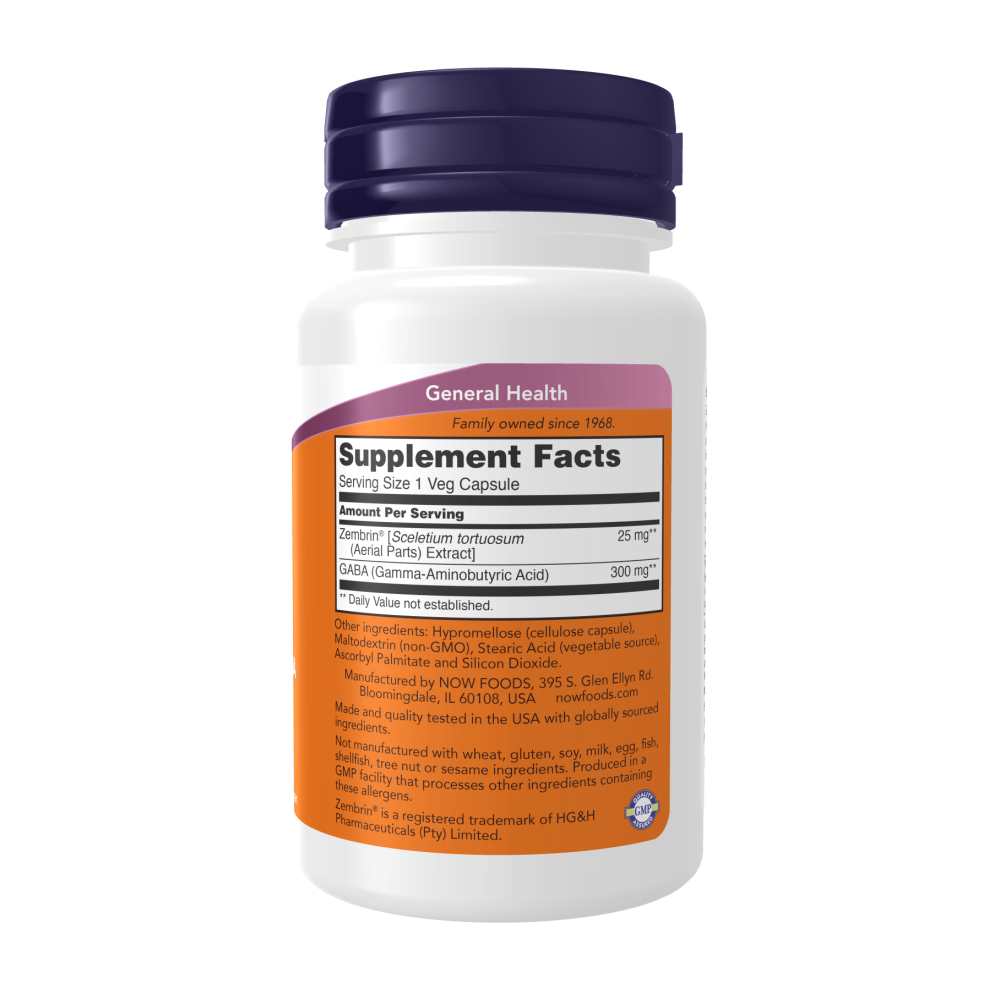 Now Foods Calm & Focus with Zembrin® & Gaba – 60 Veg Capsules thumbnail 2
