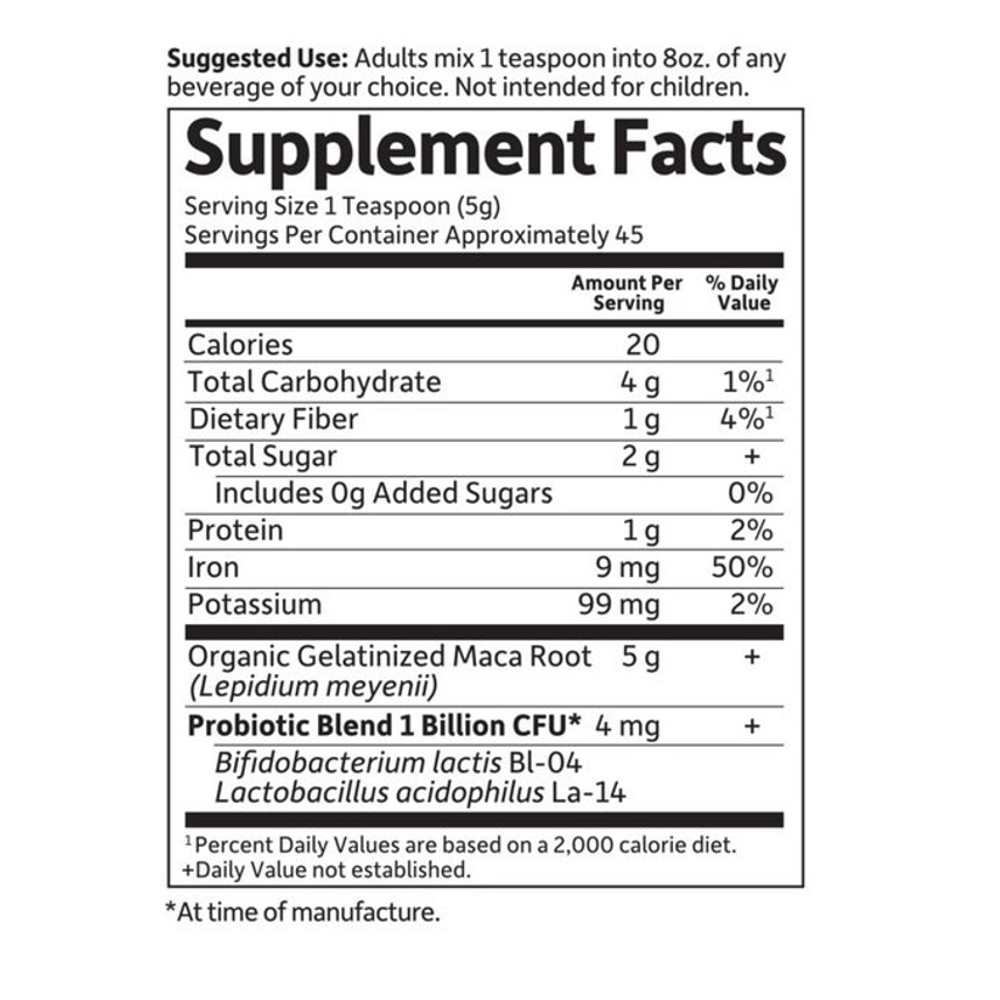 Garden of Life Organics Fair Trade Organic Maca Root Energy Boost† 225g Powder thumbnail 2