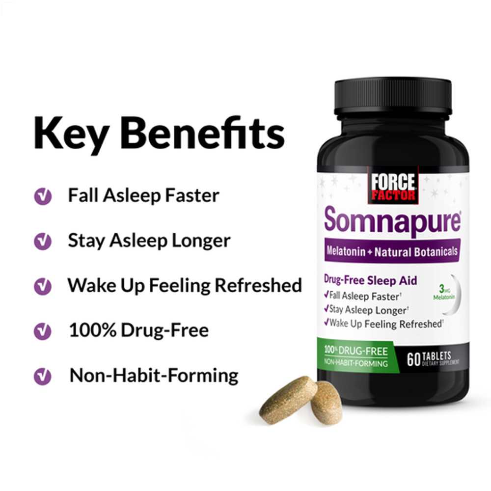 Force Factor Somnapure – 60 Tablets thumbnail 2