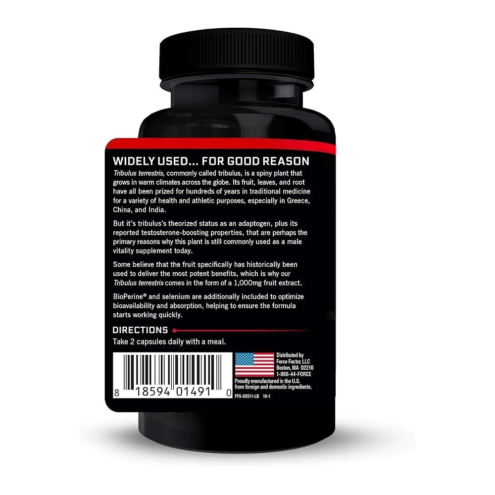 Force Factor Fundamentals Tribulus Terrestris - Natural Testosterone Booster - 60 Capsules - Powerful Formula for Superior Absorption & Quick Results thumbnail 2