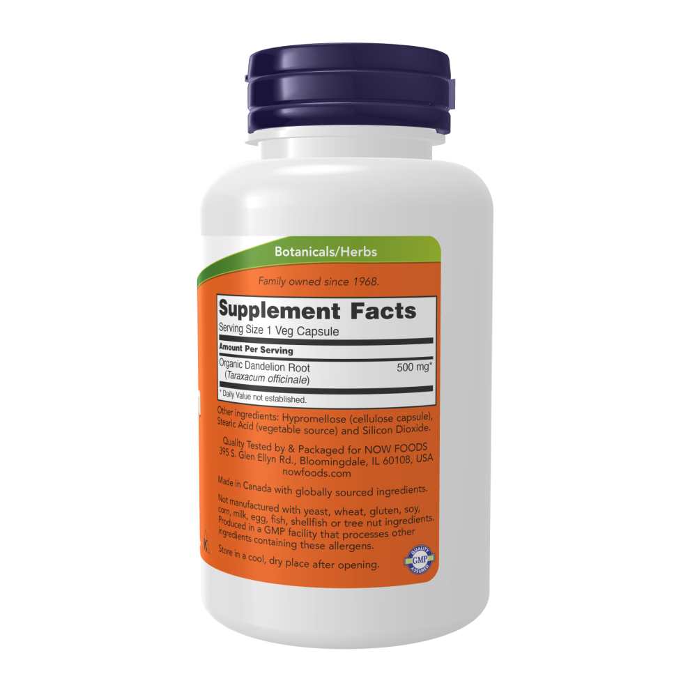 Now Foods Dandelion Root 500 Mg – Traditional Herbal Detox Support – Non-Gmo – 100 Veg Capsules thumbnail 2