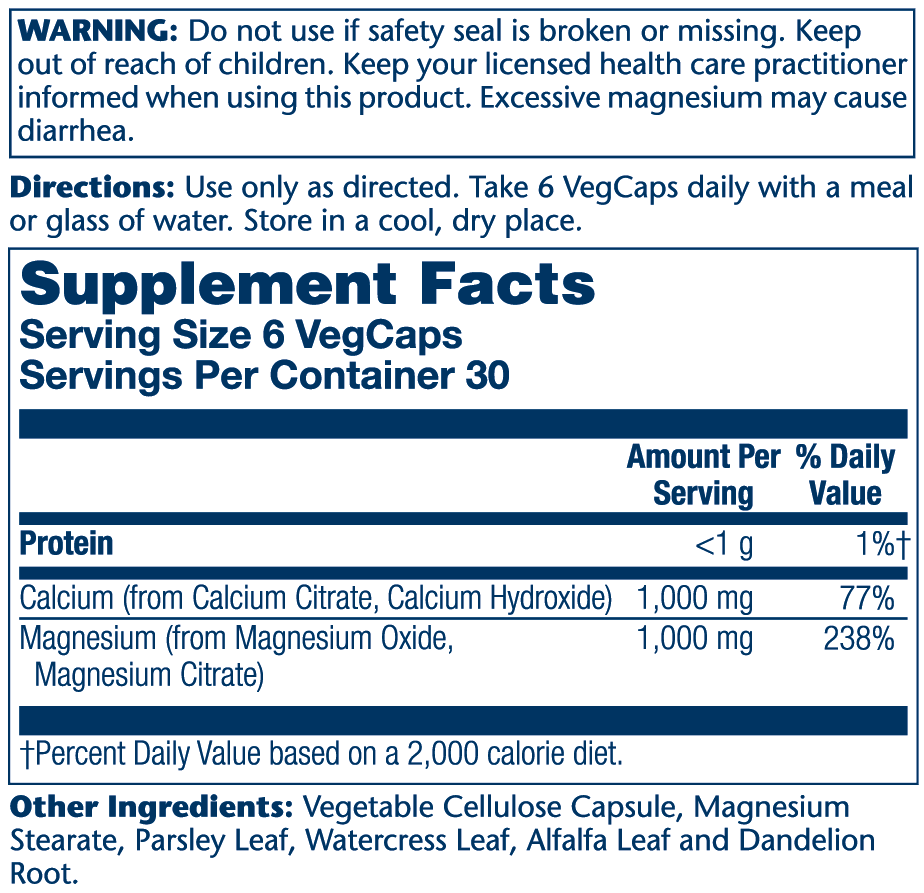Solaray Calcium & Magnesium Citrate 180 Caps thumbnail 2