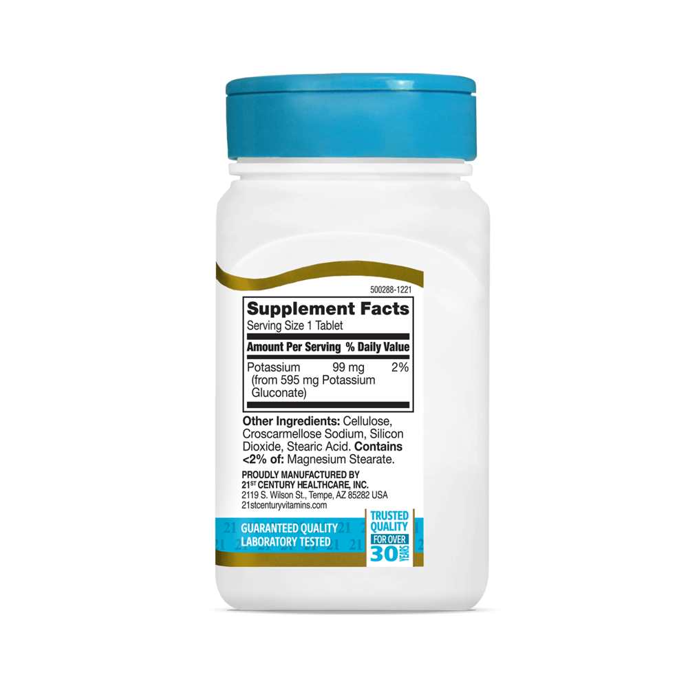 21st Century Potassium Gluconate 595 Mg 110 Tabs thumbnail 2