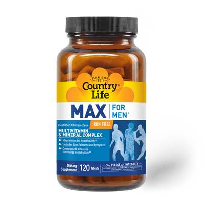 Country Life Vitamins Max for Men® Iron Free Multivitamin 60 Tabs thumbnail 2