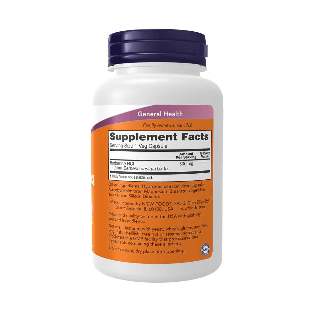 Now Foods Berberine H Cl 500 Mg – Glucose & Lipid Metabolism Support – Cardiovascular Health – 90 Veg Capsules thumbnail 2
