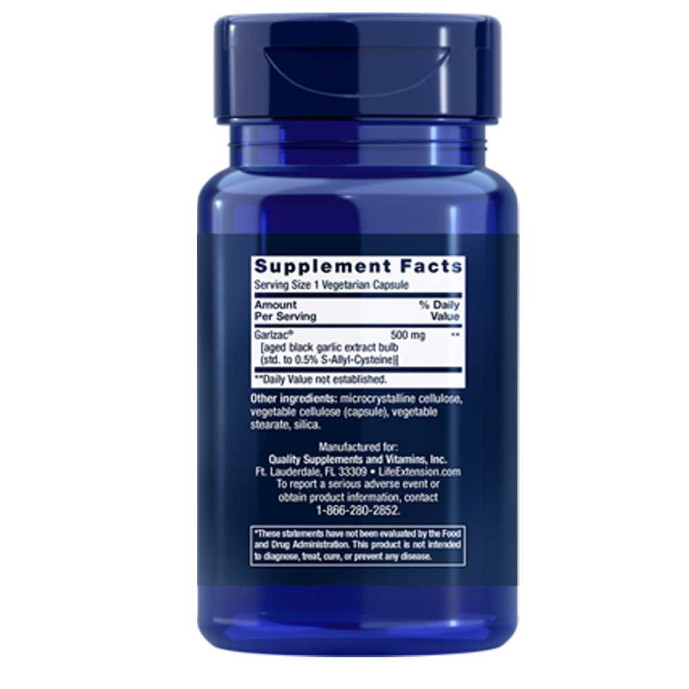 Life Extension Aged Black Garlic Odorless Extract – 30 Vegetarian Capsules thumbnail 2