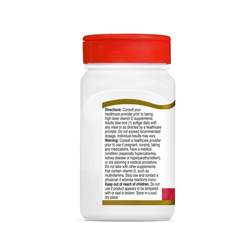 21st Century Vitamin D3 250 Mcg (10,000 Iu) 110 Softgels thumbnail 2