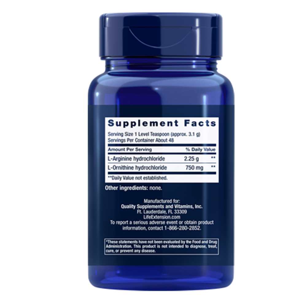 Life Extension Arginine Ornithine – 150g Powder thumbnail 2