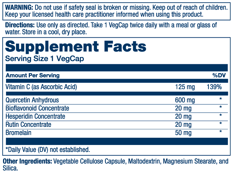 Solaray Mega Quercetin 600mg 60 Caps thumbnail 2