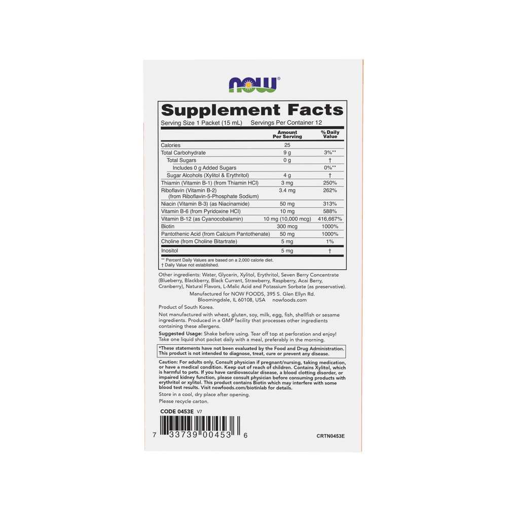 Now Foods B-12 Shots 10,000 Mcg – Sugar-Free Energy Support – 12 Packets (15 M L Each) thumbnail 2