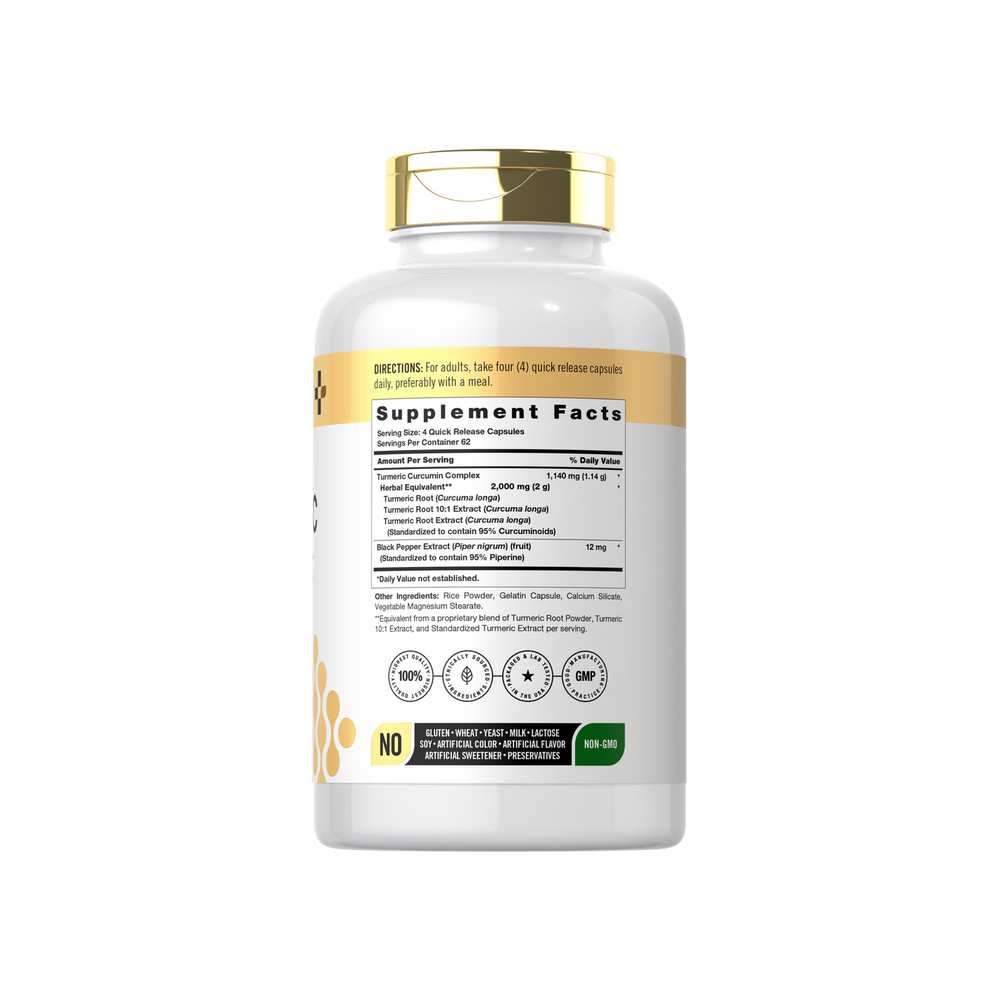 Horbäach Turmeric Curcumin 2000mg per Serving | 250 Capsules thumbnail 2