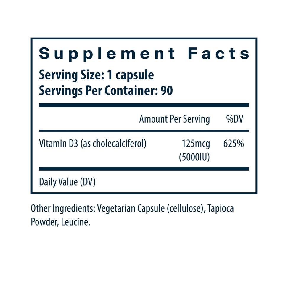 Vital Nutrients Vitamin D3 5000 Iu 90 Caps thumbnail 3