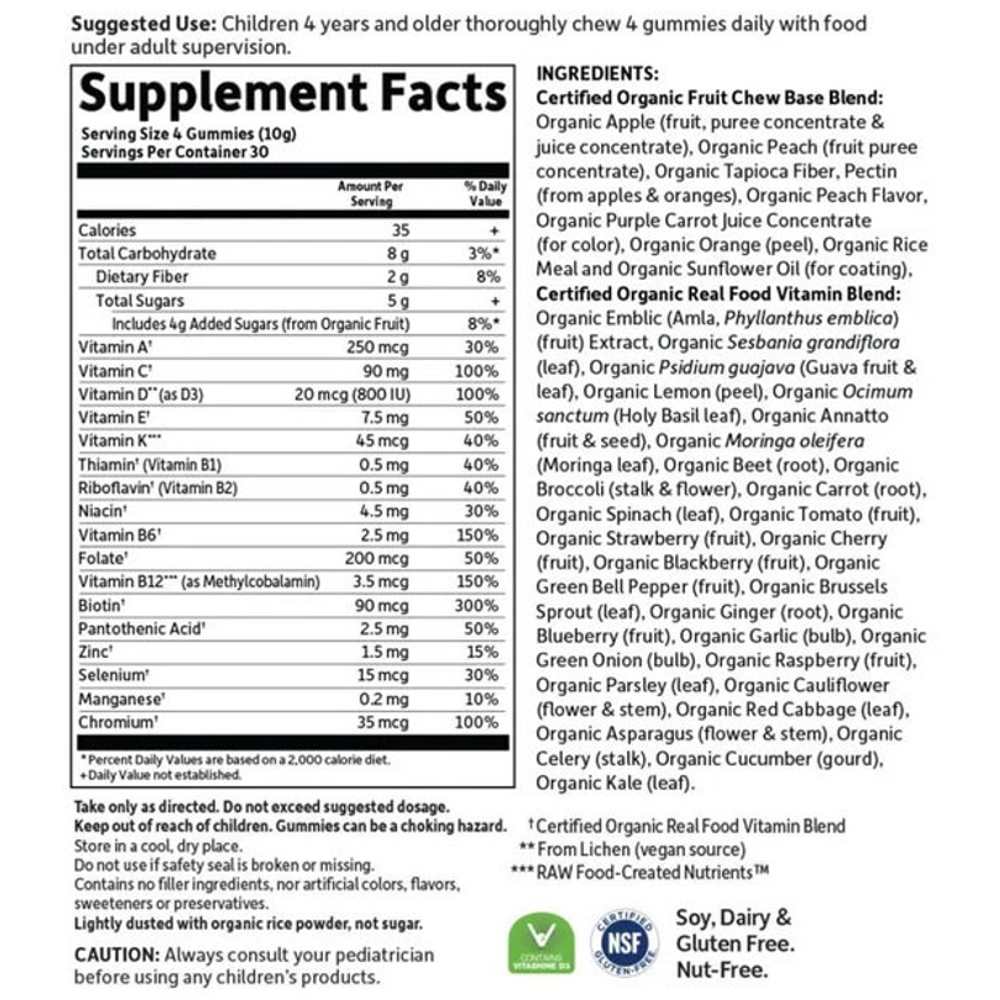 Garden of Life Organics Kids Multi Fruit 120 Gummies thumbnail 2