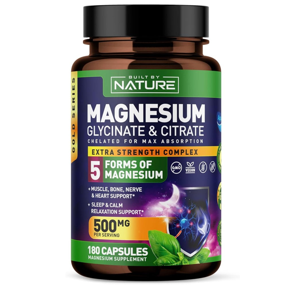 Magnesium Glycinate And Citrate 500mg - Built By Nature thumbnail 3
