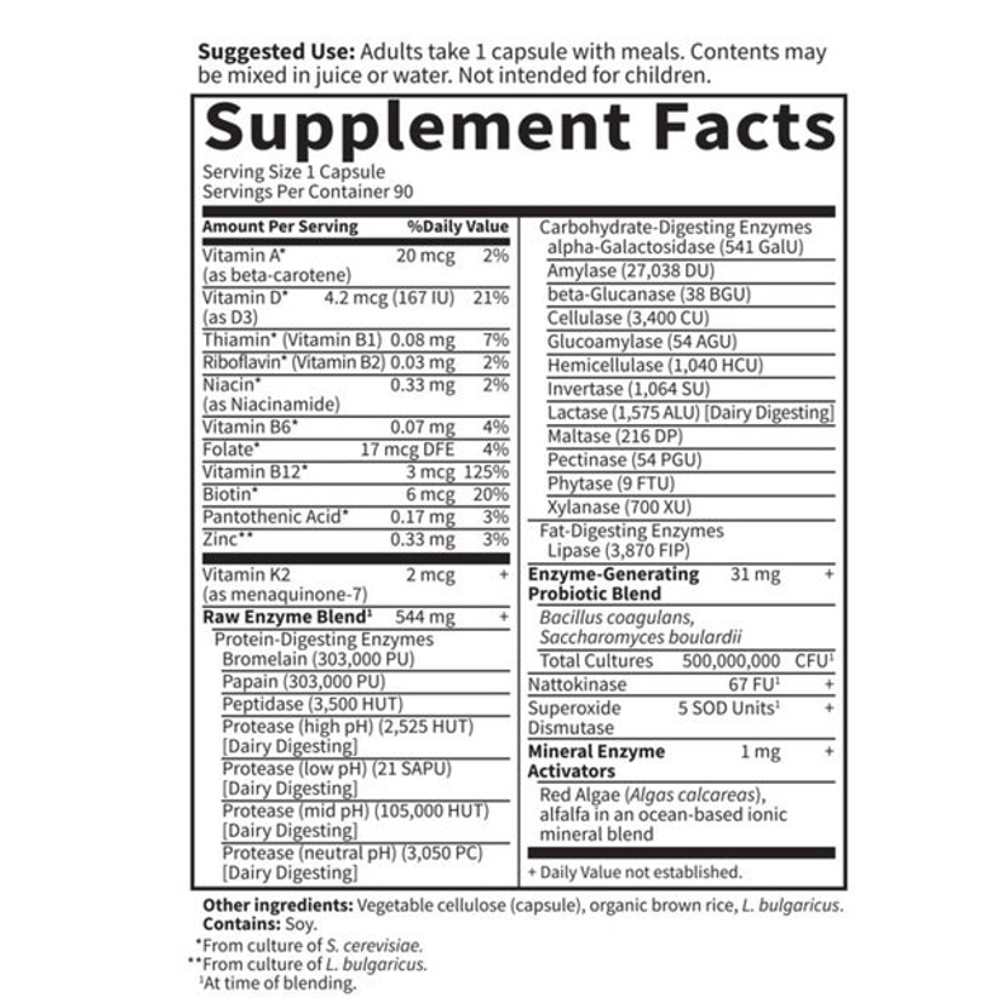 Garden of Life Raw Enzymes Women Digestive Health 90 Capsules thumbnail 2