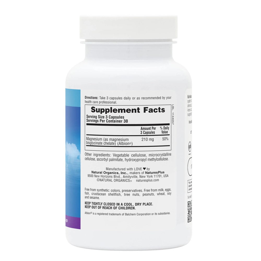 Natures Plus Magnesium Glycinate 210mg – Highly Absorbable & Gentle on Stomach | 90 Capsules thumbnail 3