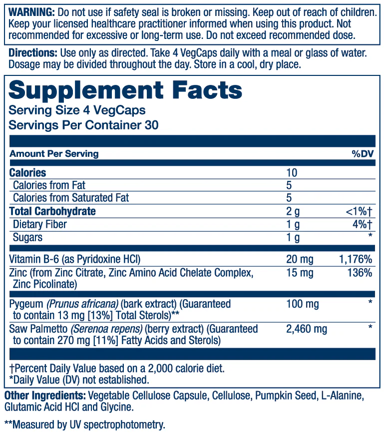 Solaray Saw Palmetto & Pygeum 120 Caps thumbnail 2
