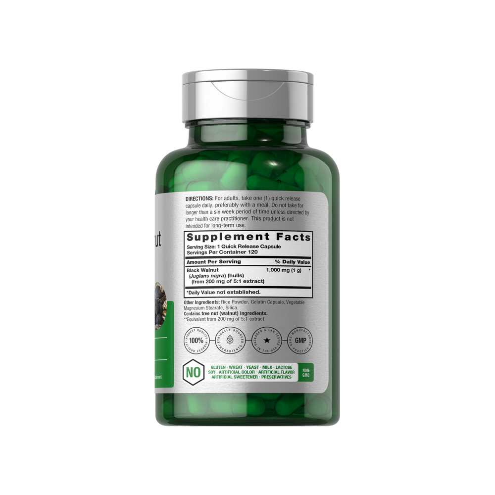 Horbäach Black Walnut Hulls 1000mg | 120 Capsules thumbnail 2