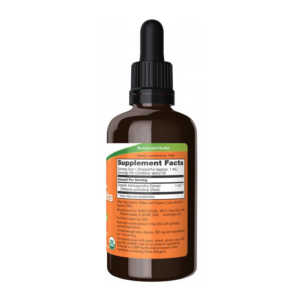 Now Foods Certified Organic Ashwagandha Extract – 2 Fl Oz thumbnail 2