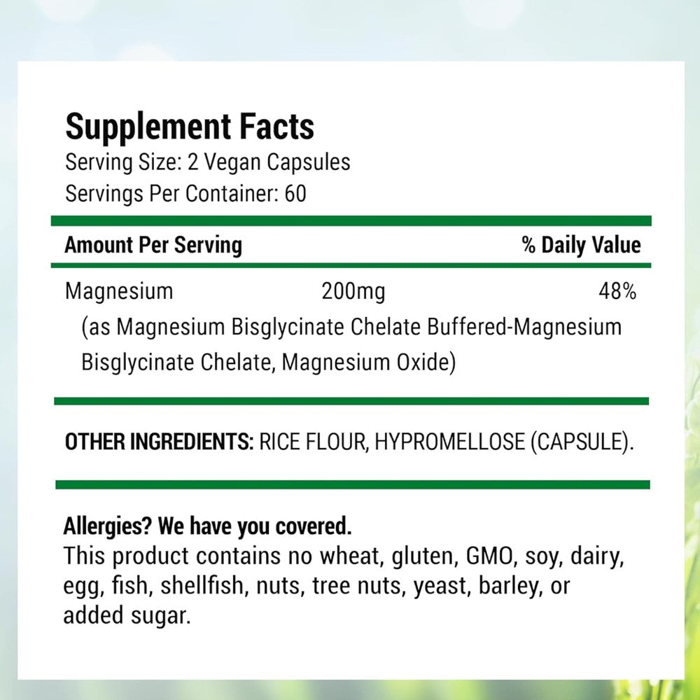 Nested Naturals Magnesium Glycinate Chelate Capsules - Helps In Muscle Cramping thumbnail 3