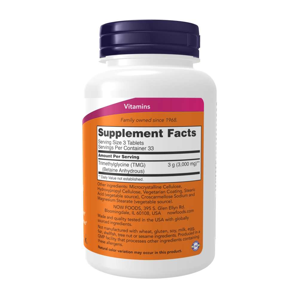 Now Foods Tmg (betaine) 1,000 Mg – Liver & Methylation Support – 100 Tablets thumbnail 2