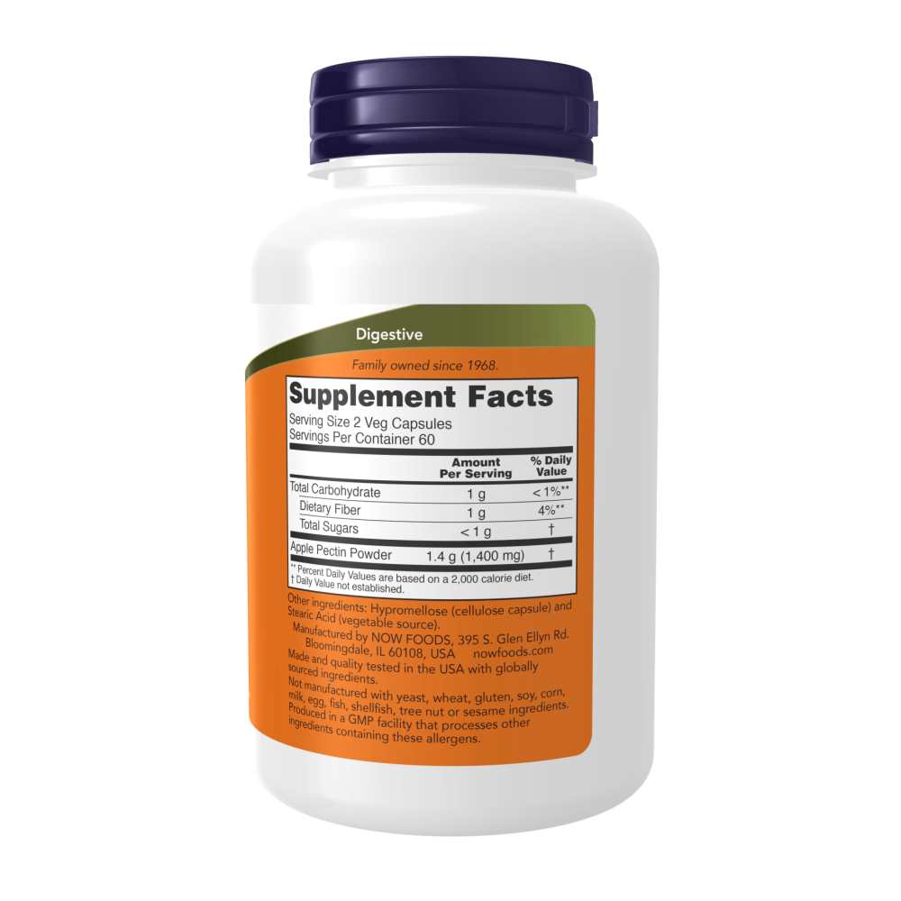 Now Foods Apple Pectin 700 Mg – 120 Veg Capsules thumbnail 2