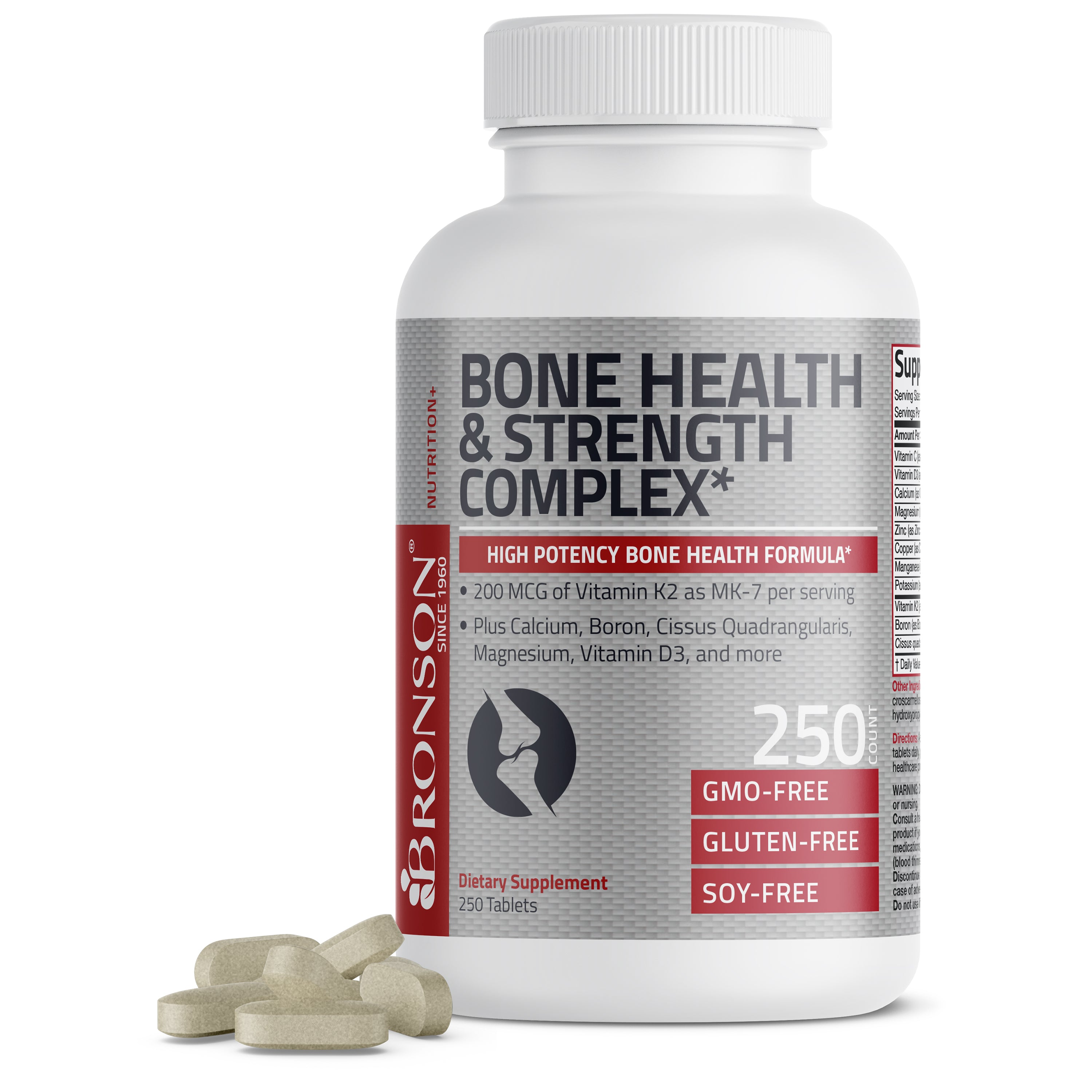 Bronson Vitamins Bone Health & Strength Complex Formula 60 Caps thumbnail 3