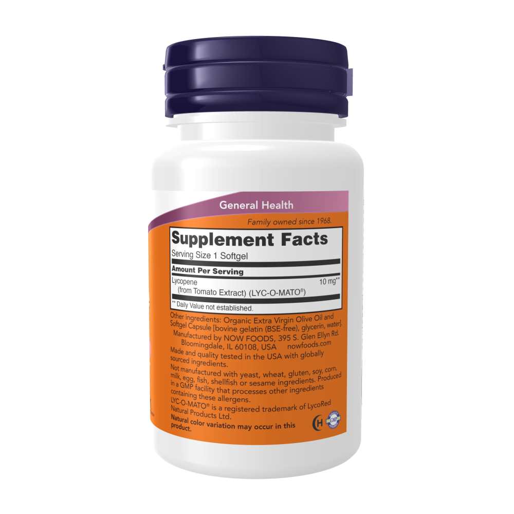 Now Foods Lycopene 10 Mg – 60 Softgels – Free Radical Scavenger thumbnail 2