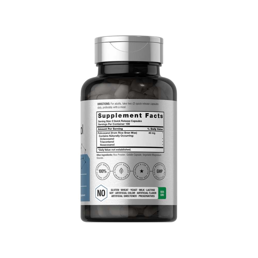 Horbäach Policosanol 40mg per Serving | 200 Capsules thumbnail 2