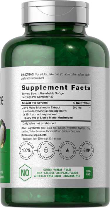Horbäach Lions Mane 3000mg | 80 Softgels thumbnail 2
