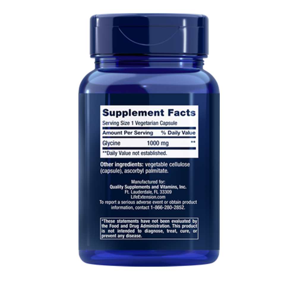 Life Extension Glycine 1000 Mg – 100 Vegetarian Capsules thumbnail 2