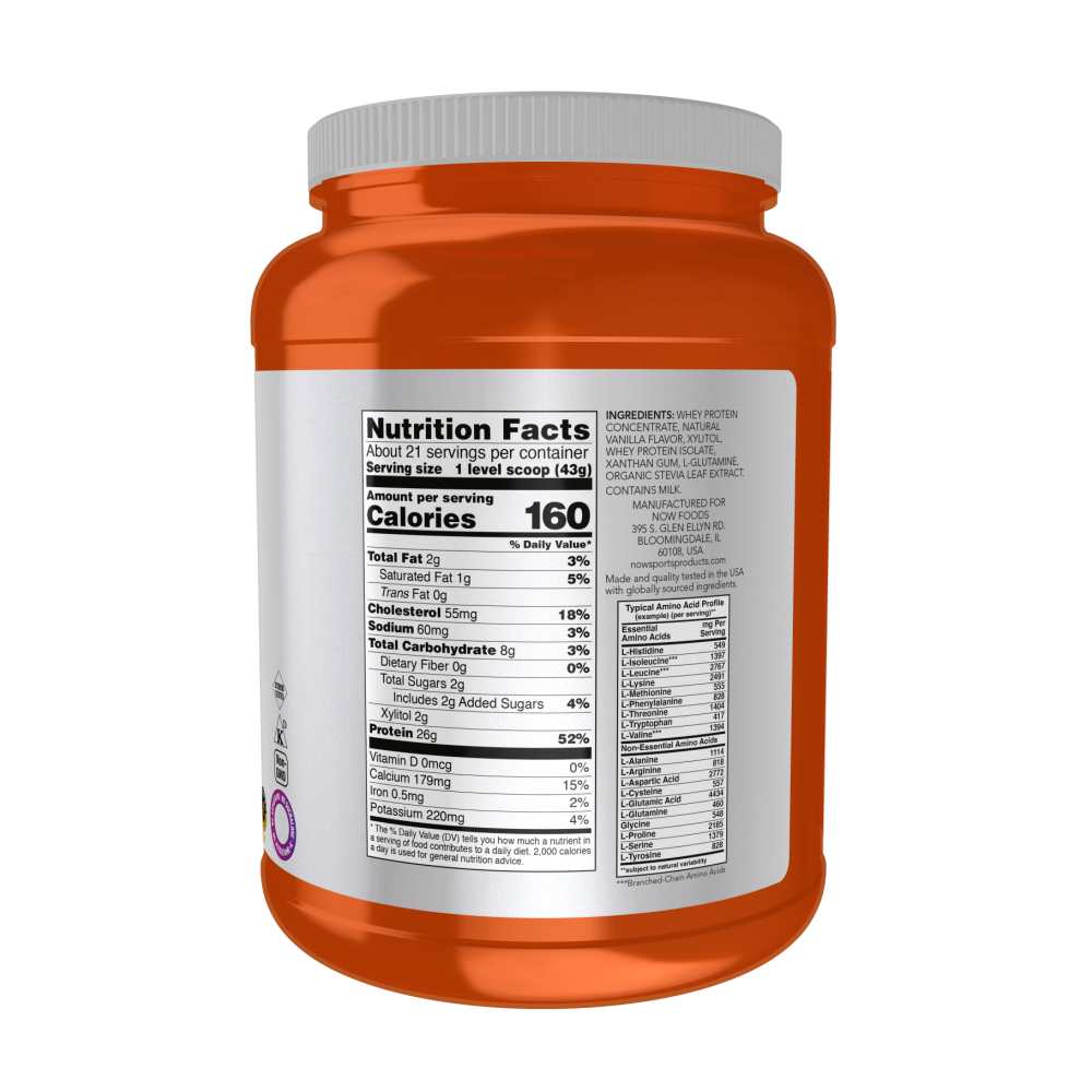 Now Sports Whey Protein, Creamy Vanilla Powder 907g thumbnail 2
