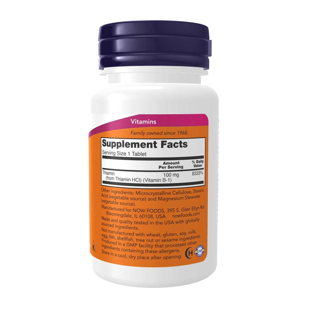 Now Foods B-1 100 Mg – Nervous System & Energy Support – 100 Tablets thumbnail 2