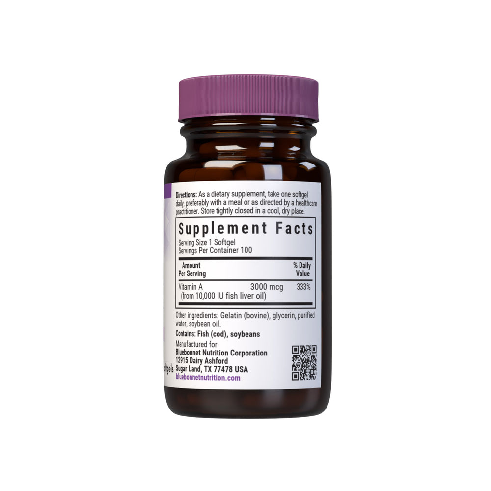 Bluebonnet Nutrition Vitamin a 10,000 Iu 100 Softgels thumbnail 2