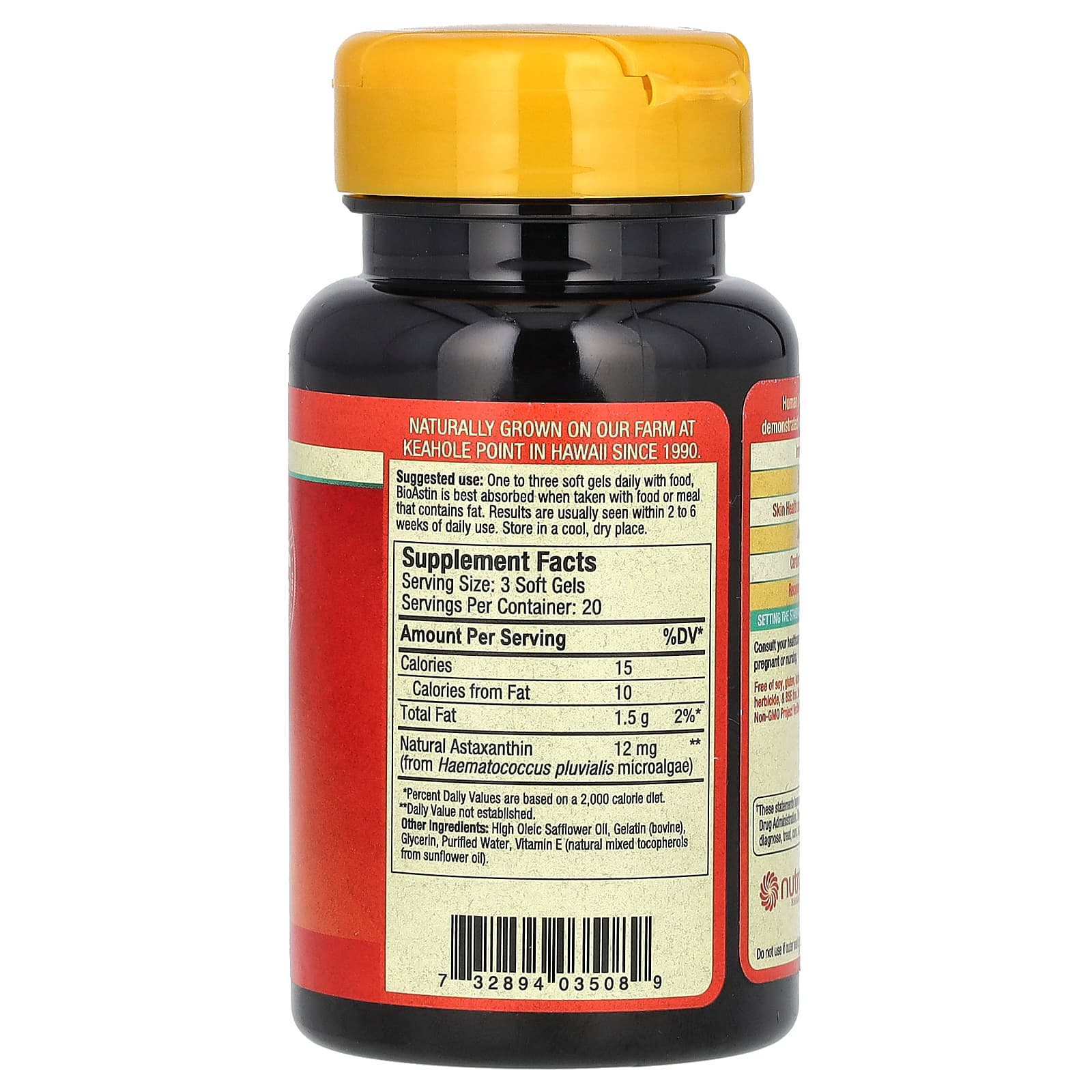 Bio Astin Hawaiian Astaxanthin 12mg Antioxidant 50 Softgels thumbnail 2