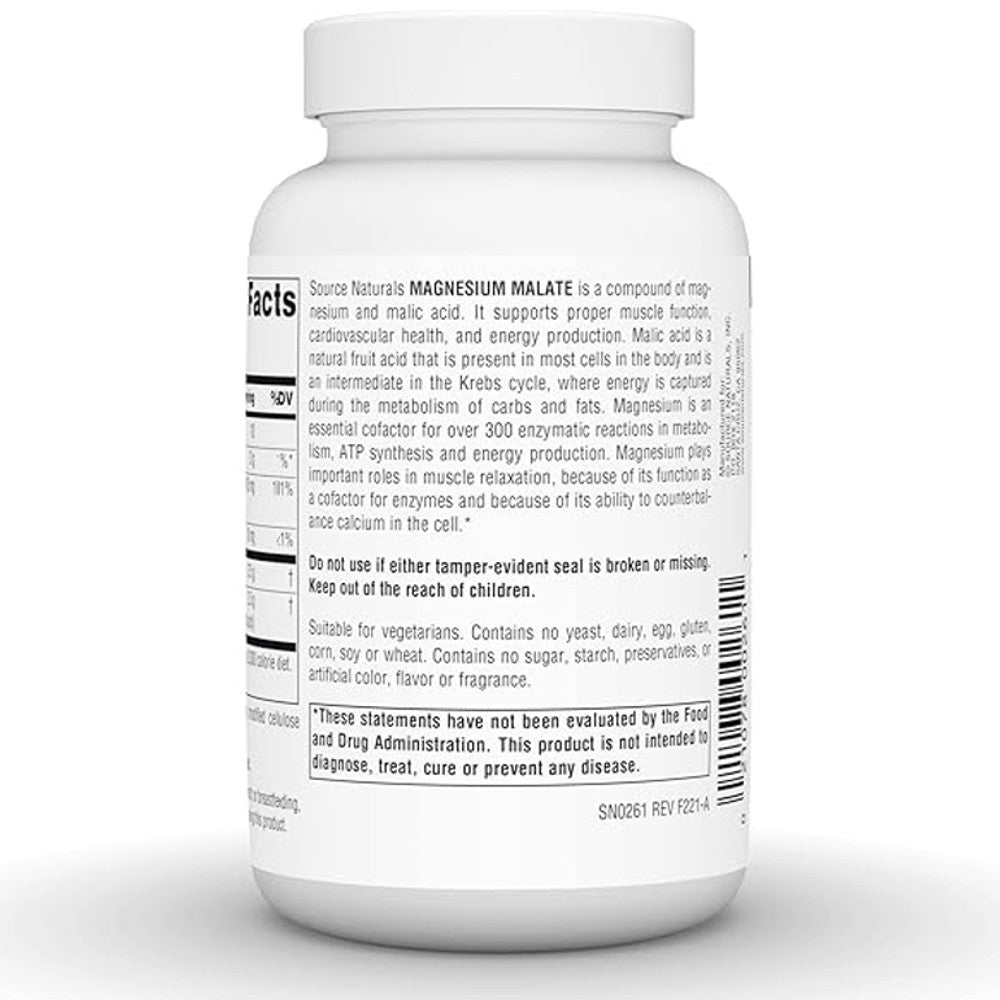 Source Naturals Magnesium Malate 3.750mg – Muscle & Energy Support thumbnail 2