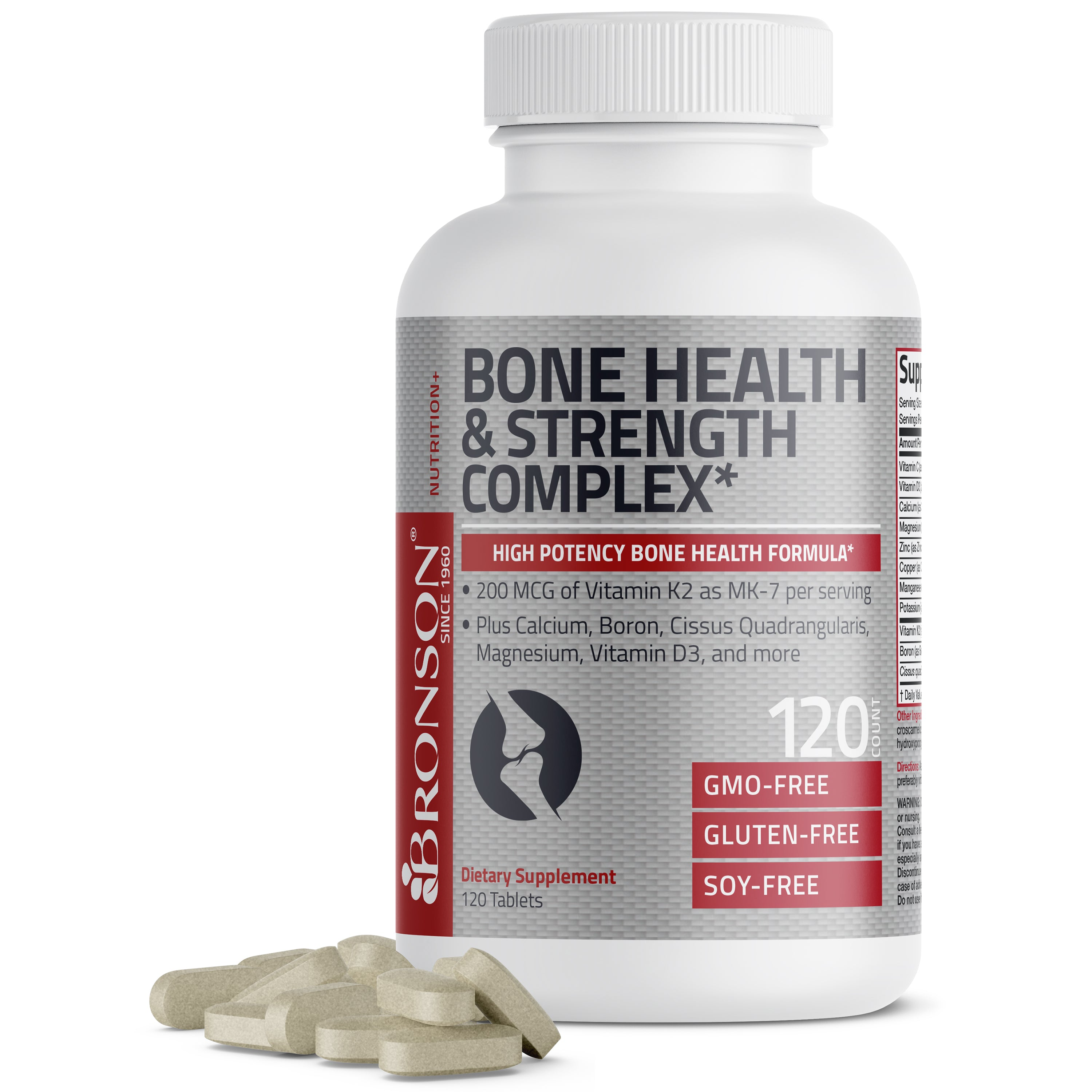 Bronson Vitamins Bone Health & Strength Complex Formula 60 Caps thumbnail 2
