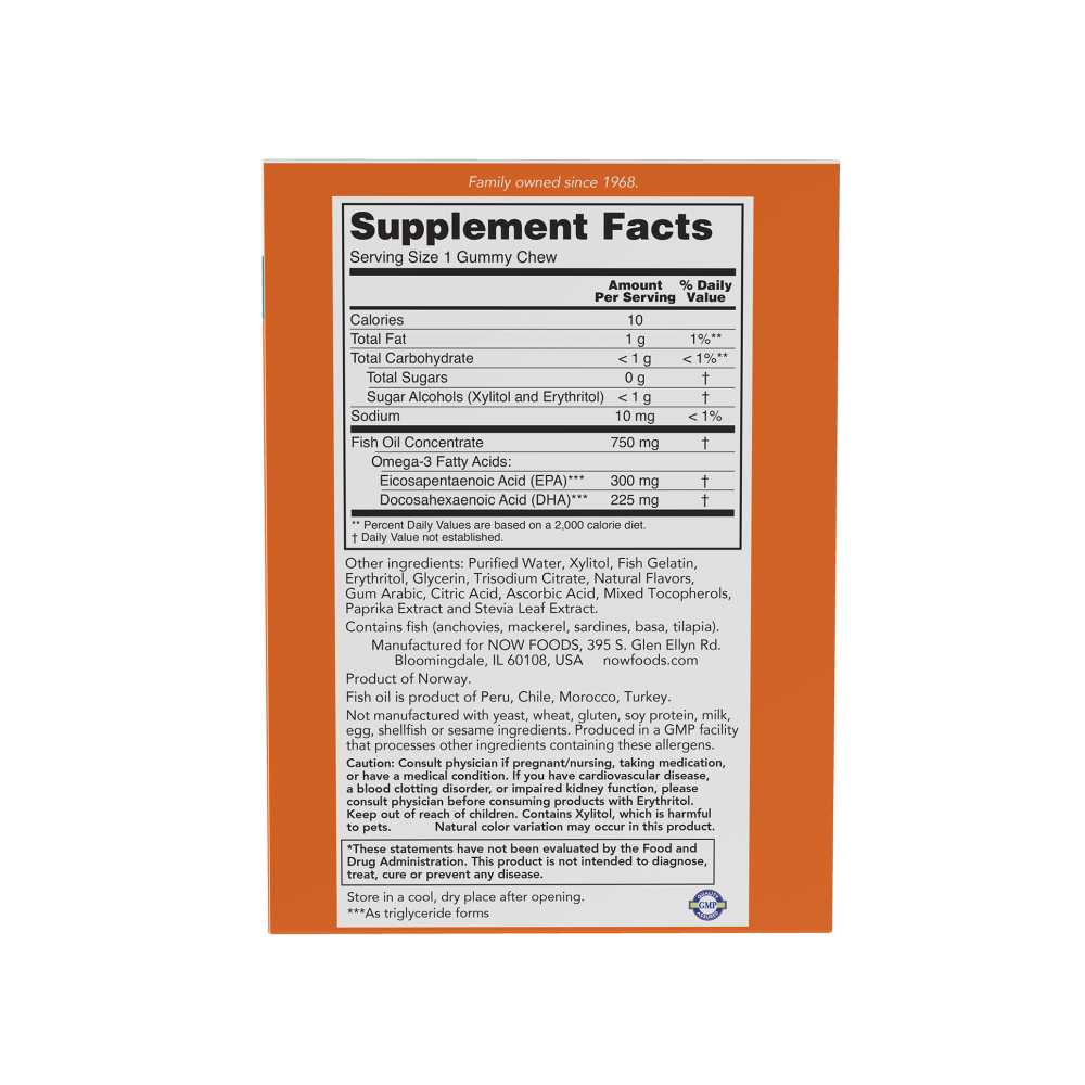 Now Foods Omega-3 Fish Oil Gummy Chews 36 Gummies thumbnail 2