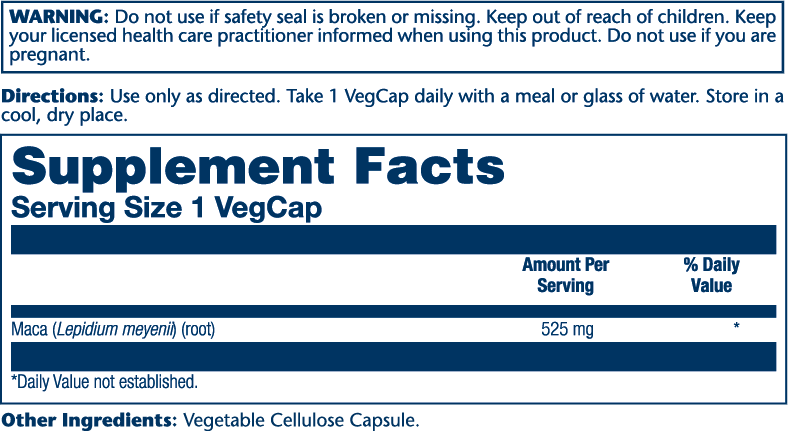 Solaray Maca Root 525mg 100 Caps thumbnail 2